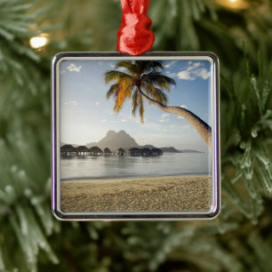 Tropical Beaches Beach Huts, Bora Bora Metal Ornament