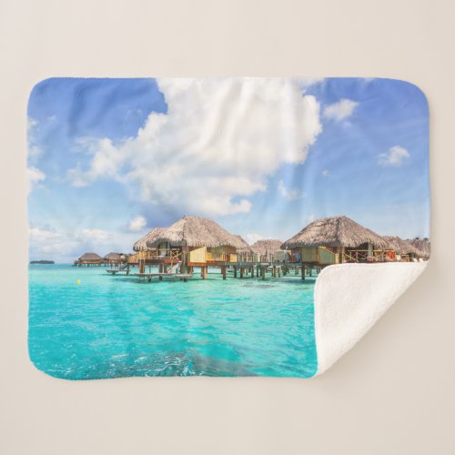 Tropical Beaches  Bora Bora French Polynesia Sherpa Blanket