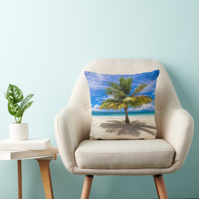Tropical Beaches | Bora Bora, French Polynesia Throw Pillow (Chair)
