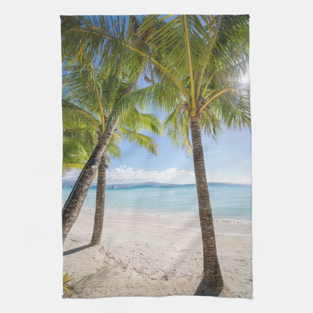 Tropical Beaches | Boracay Philippines Kitchen Towel (Vertical)