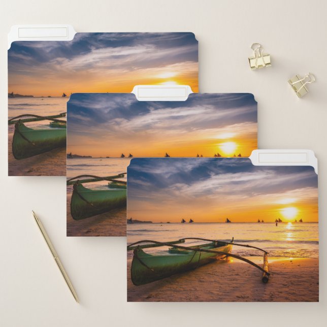 Tropical Beaches | Boracay's White Beach File Folder (Set)