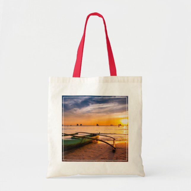 Tropical Beaches | Boracay's White Beach Tote Bag (Front)