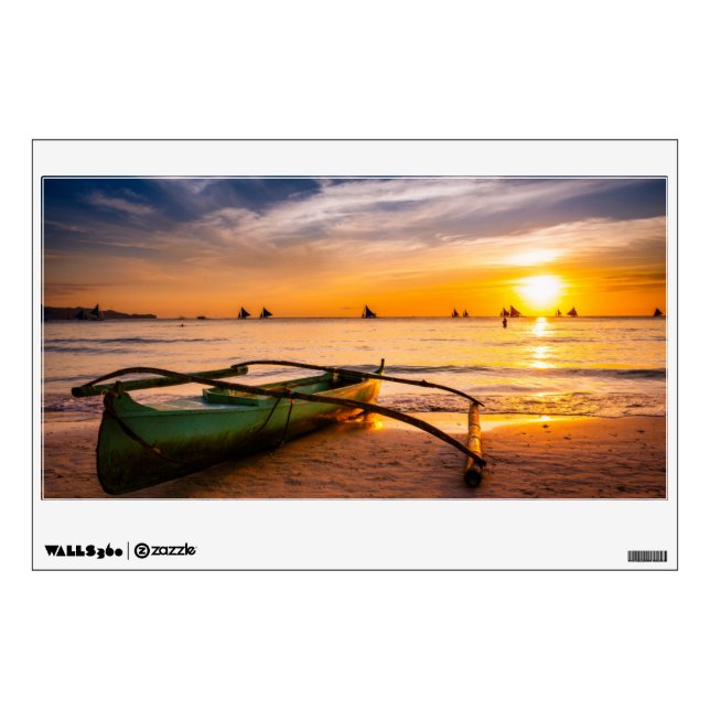 Tropical Beaches | Boracay's White Beach Wall Decal (Front)