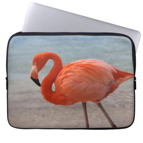 Tropical Beaches  Caribbean Flamingo Aruba Laptop Sleeve