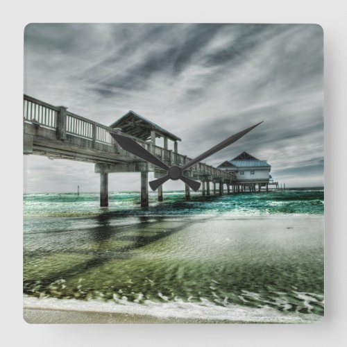 Tropical Beaches  Clearwater Florida Square Wall Clock