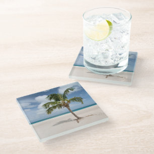 Tropical Beaches Eagle Beach, Aruba Glass Coaster
