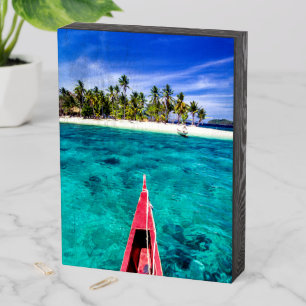 Tropical Beaches El Nido, Philippines, Palawan Wooden Box Sign
