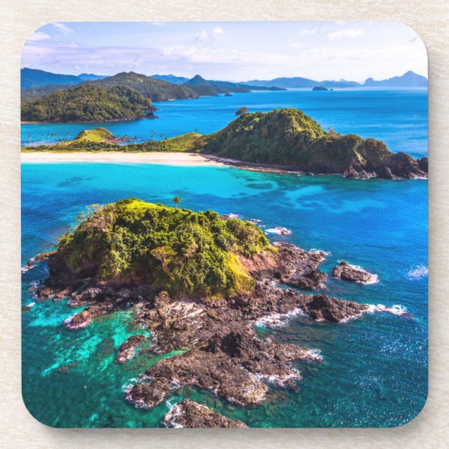 Tropical Beaches | El Nido Phillipines Beverage Coaster (Front)
