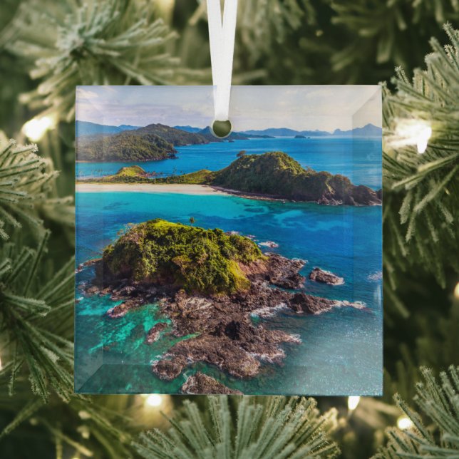 Tropical Beaches | El Nido Phillipines Glass Ornament (Insitu)