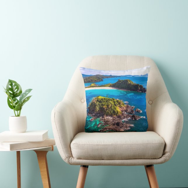 Tropical Beaches | El Nido Phillipines Throw Pillow (Chair)