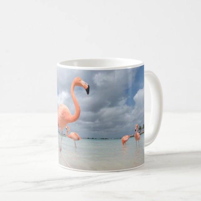 Tropical Beaches | Flamingos Beach, Aruba Coffee Mug (Front Right)