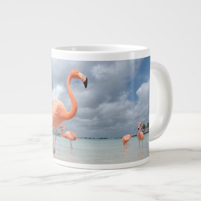 Tropical Beaches | Flamingos Beach, Aruba Giant Coffee Mug (Front Right)