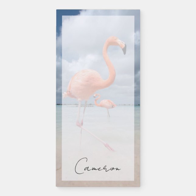 Tropical Beaches | Flamingos Beach, Aruba Magnetic Notepad (Front)