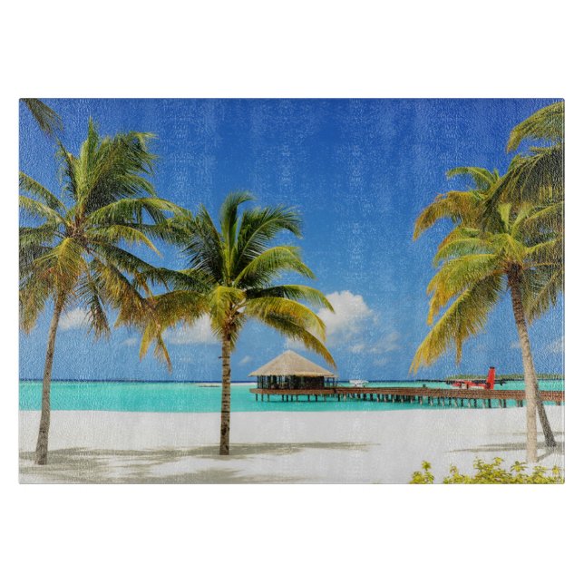 Tropical Beaches | Island & Lagoon, Maldives Cutting Board (Front)