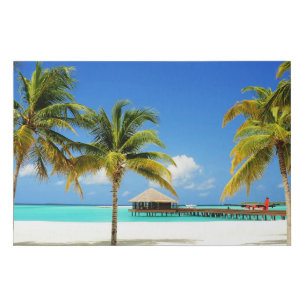 Tropical Beaches   Island & Lagoon, Maldives Faux Canvas Print