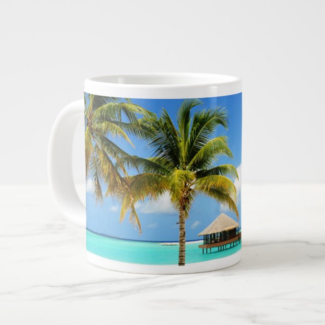 Tropical Beaches | Island & Lagoon, Maldives Giant Coffee Mug (Front Left)