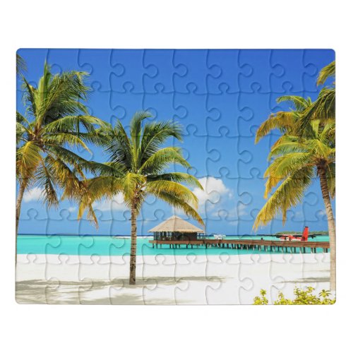 Tropical Beaches  Island  Lagoon Maldives Jigsaw Puzzle