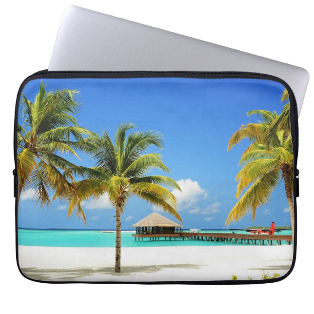 Tropical Beaches | Island & Lagoon, Maldives Laptop Sleeve (Front)