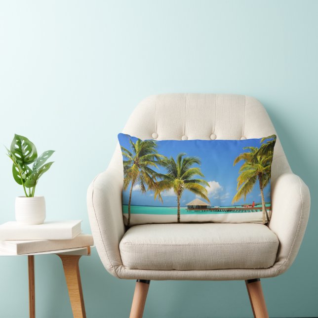 Tropical Beaches | Island & Lagoon, Maldives Lumbar Pillow (Chair)