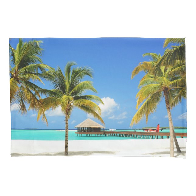 Tropical Beaches | Island & Lagoon, Maldives Pillow Case (Front)