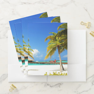 Tropical Beaches   Island & Lagoon, Maldives Pocket Folder