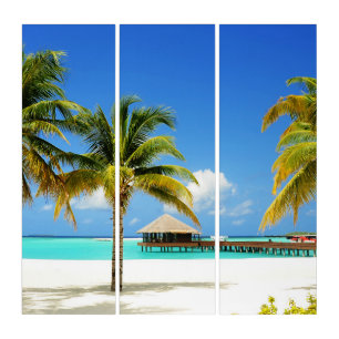 Tropical Beaches   Island & Lagoon, Maldives Triptych
