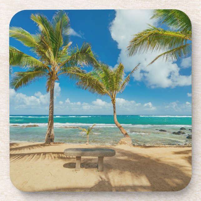 Tropical Beaches | Kuau Cove Beach, Maui Hawaii Beverage Coaster (Front)