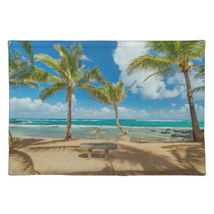 Tropical Beaches   Kuau Cove Beach, Maui Hawaii Cloth Placemat