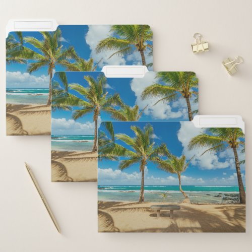 Tropical Beaches  Kuau Cove Beach Maui Hawaii File Folder