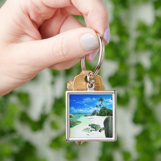 Tropical Beaches | La Digue Island Keychain (Hand)