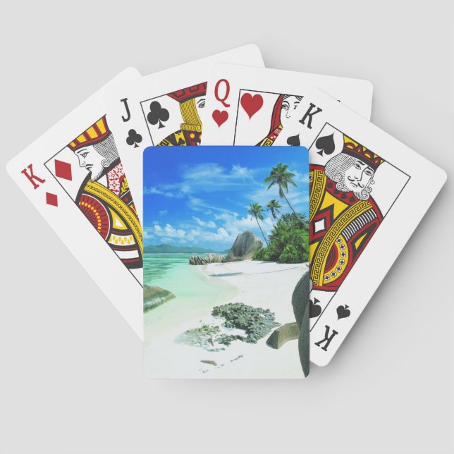 Tropical Beaches | La Digue Island Poker Cards (Back)