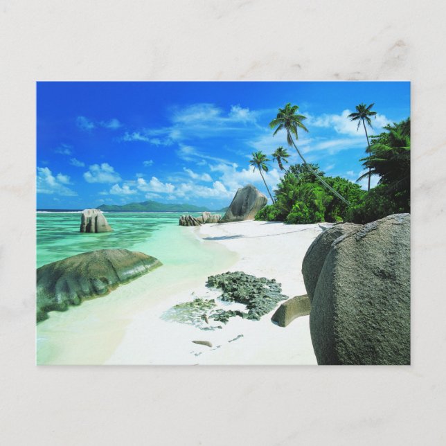 Tropical Beaches | La Digue Island Postcard (Front)