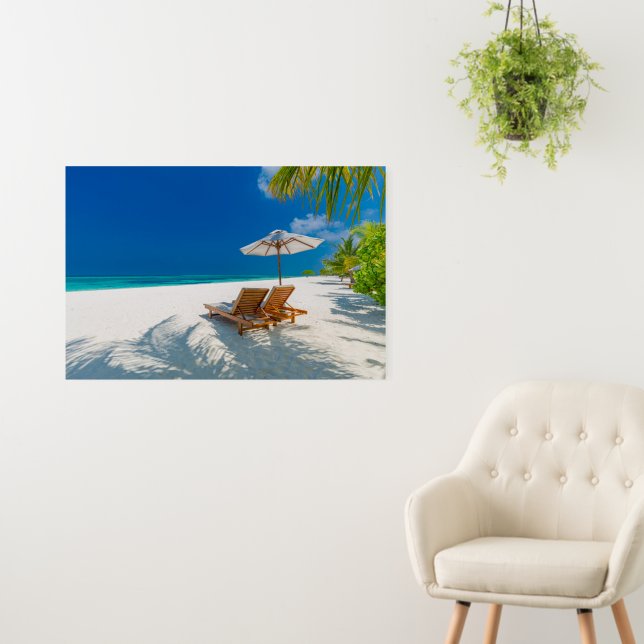 Tropical Beaches | Lounge Chairs Beach, Bora Bora Foam Board (In Situ (Wall))