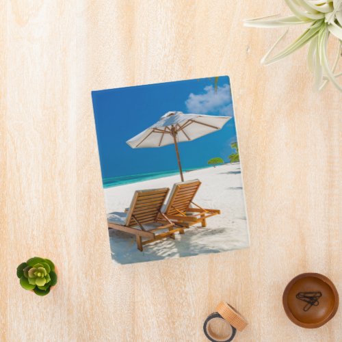 Tropical Beaches  Lounge Chairs Beach Bora Bora Mini Binder