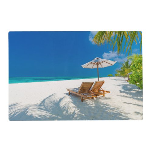Tropical Beaches  Lounge Chairs Beach Bora Bora Placemat