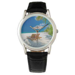 Tropical Beaches Lounge Chairs Beach, Bora Bora Watch