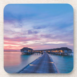 Tropical Beaches   Maldives Bungalows Beverage Coaster