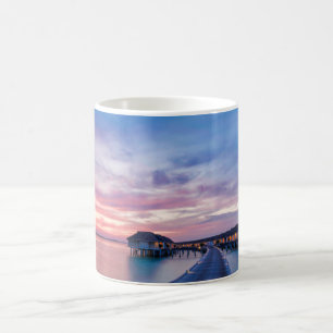 Tropical Beaches Maldives Bungalows Coffee Mug