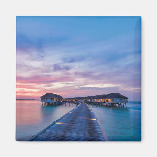 Tropical Beaches Maldives Bungalows Magnet