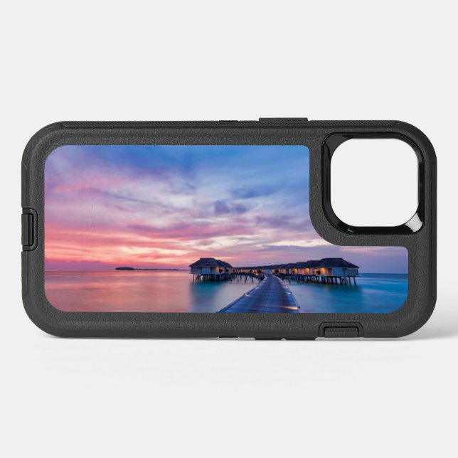 Tropical Beaches | Maldives Bungalows Otterbox iPhone Case (Back Horizontal)