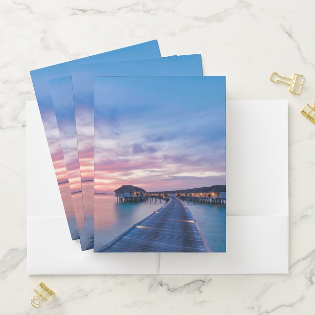 Tropical Beaches | Maldives Bungalows Pocket Folder (In Situ)