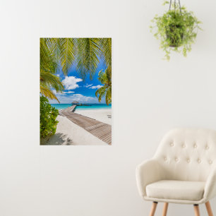 Tropical Beaches Maldives Island Wooden Jetty Foam Board