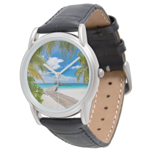 Tropical Beaches  Maldives Island Wooden Jetty Watch