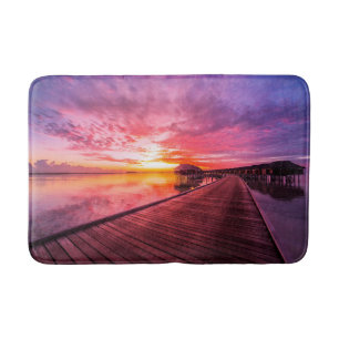 Tropical Beaches Maldives Sunset Bath Mat