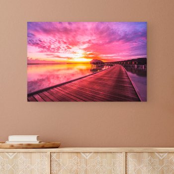 Tropical Beaches |  Maldives Sunset Canvas Print by intothewild at Zazzle