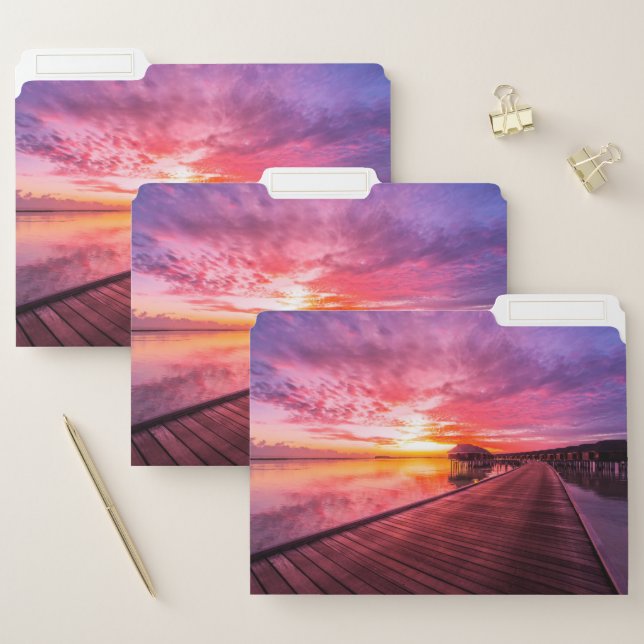 Tropical Beaches |  Maldives Sunset File Folder (Set)