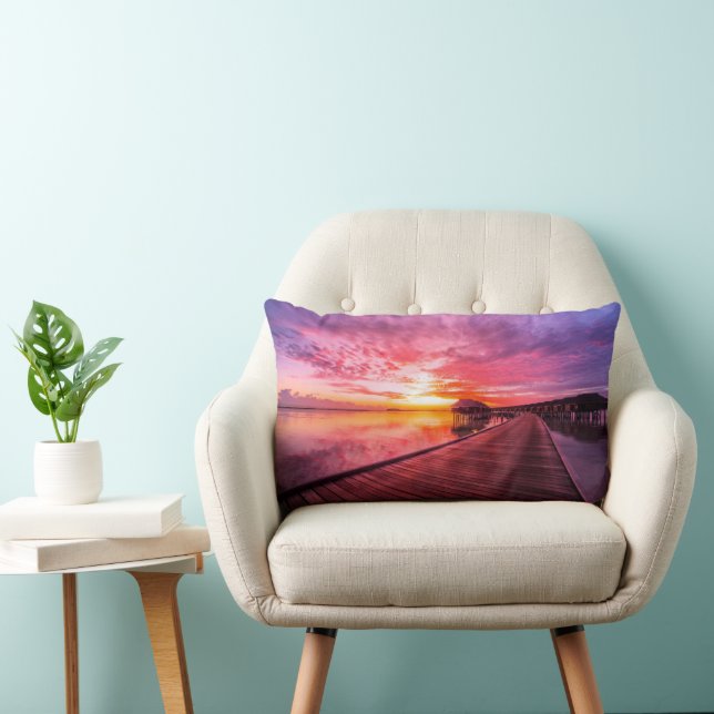 Tropical Beaches |  Maldives Sunset Lumbar Pillow (Chair)
