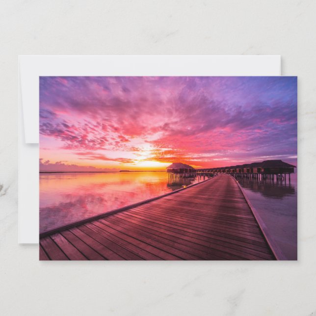 Tropical Beaches |  Maldives Sunset Thank You Card (Front)