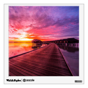 Tropical Beaches Maldives Sunset Wall Decal