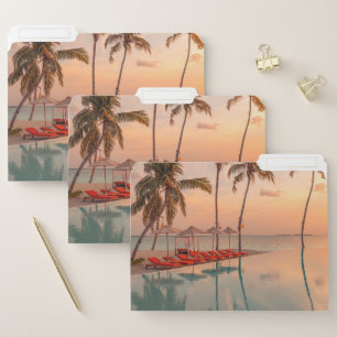 Tropical Beaches   Maldives Tropical Beach & Pool File Folder